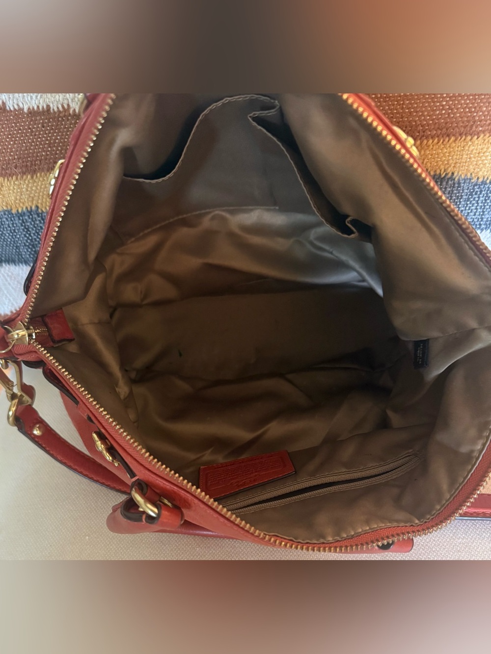 Coach Madison Sophia Satchel Red Leather Crossbody Bag Gold Hardware - Picture 11 of 14